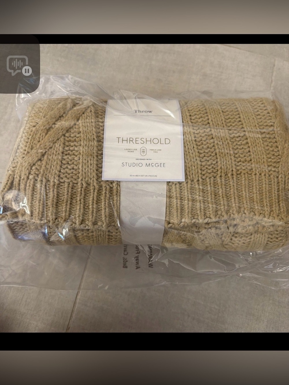 Threshold Studio McGee Knit Throw Blanket in Beige
